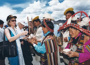 People celebrating the Gtsang New Year Festival