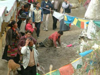 Pilgrims within the Tashilunpo Monastery